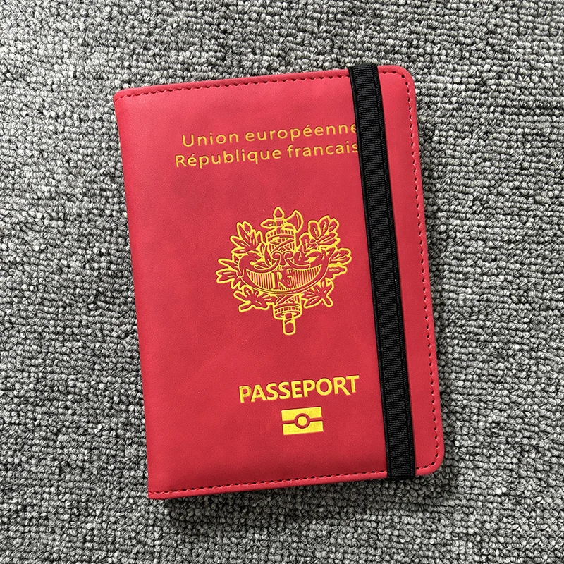 Funda para pasaporte de Francia RFID, billetera de viaje, funda para tarjetas, accesorios de viaje, fundas para soporte de pasaporte, documentos,