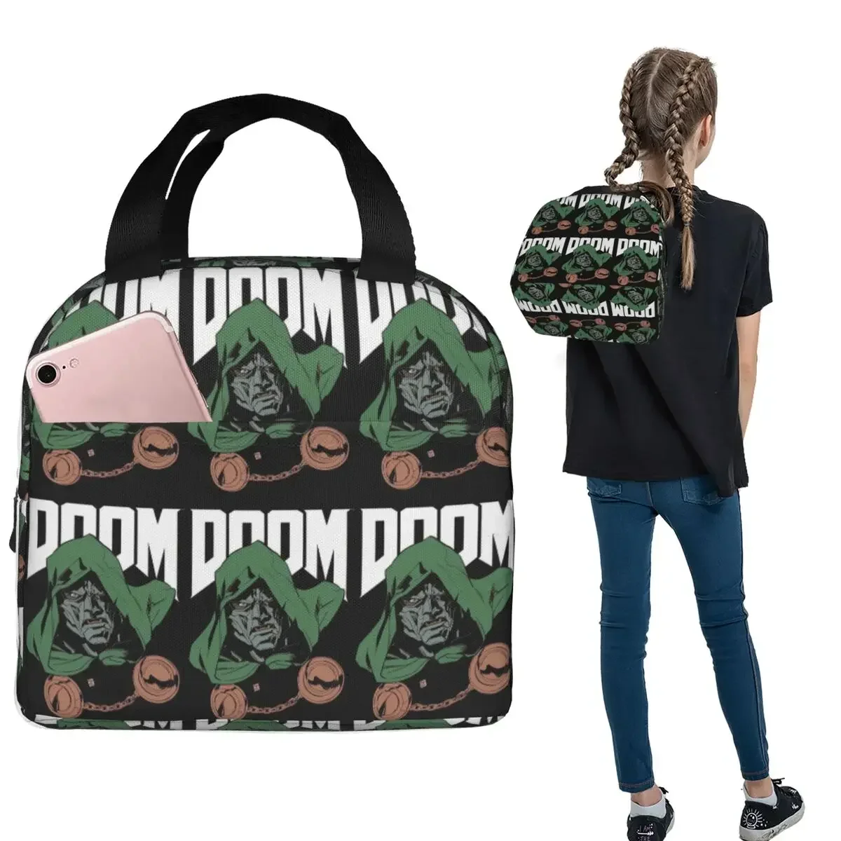 American Rapper MF Doom Mad Villain Music Artist Insulated Lunch Bag for Women Children Food Boxes Thermal Lunch Box Tote