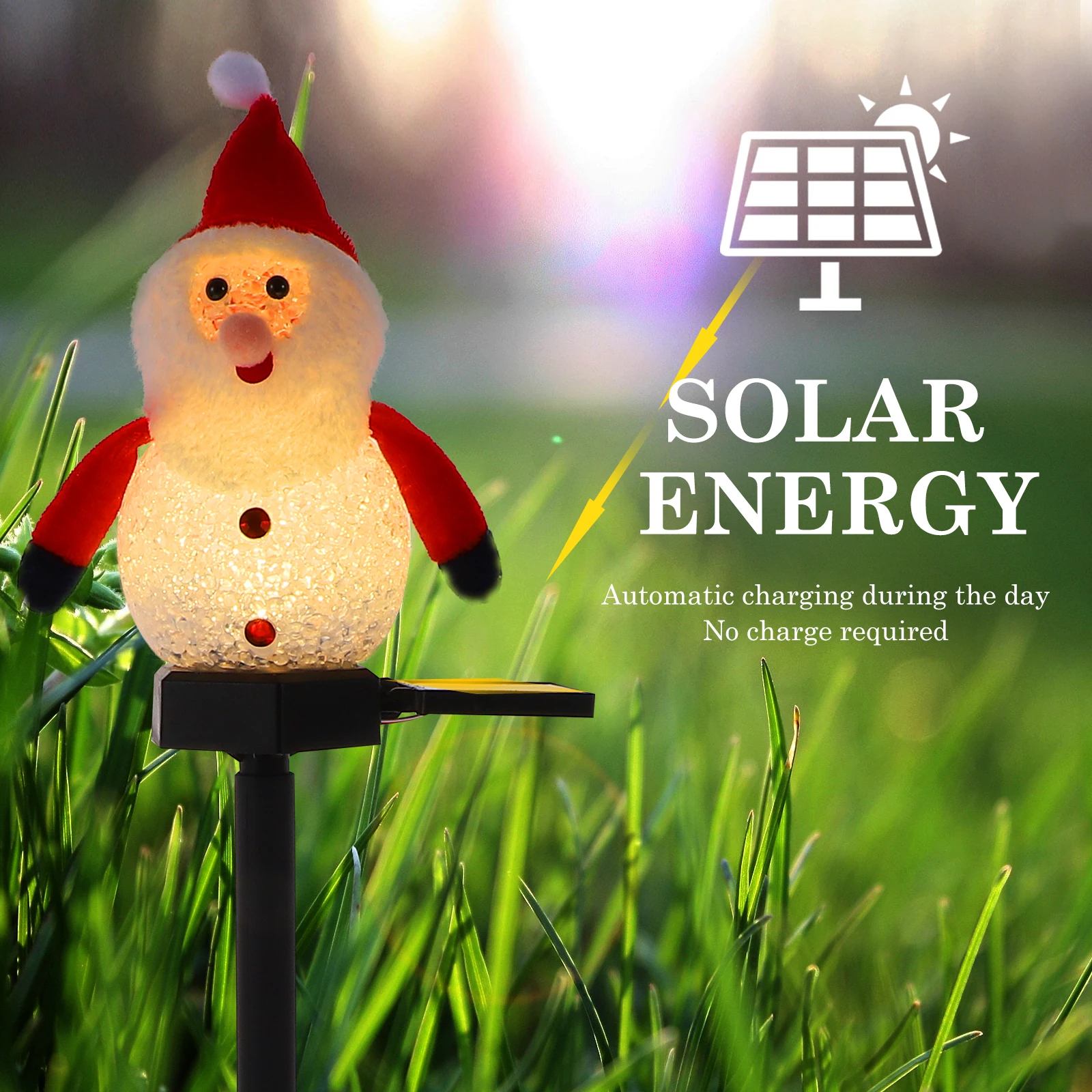 

2Pcs Solar Energy Lamps Christmas Lights Decoration Outdoor Lawn Xmas Ground Insert Villa Holiday Decors EVA Material Durable