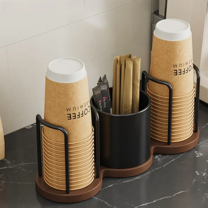 

Multifunctional Paper Cup Dispenser Home Office Countertop Cup Holder Storage Rack Welcome Stand
