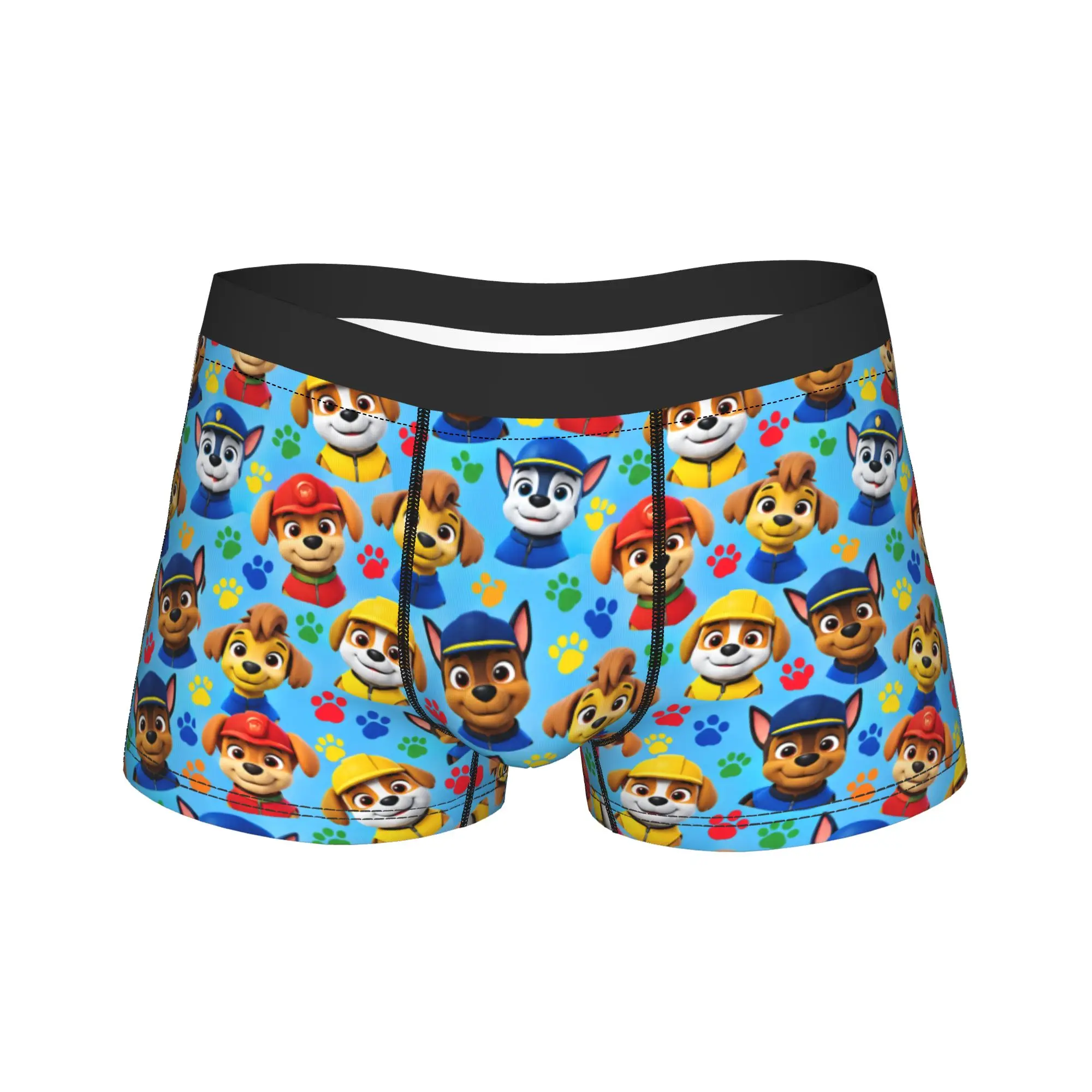 Paw Dogs Puppy Head Portrait Collage Art Underwear Men's Boxer Brief Elastic Boxershorts Quality Custom DIY Oversize Underpants