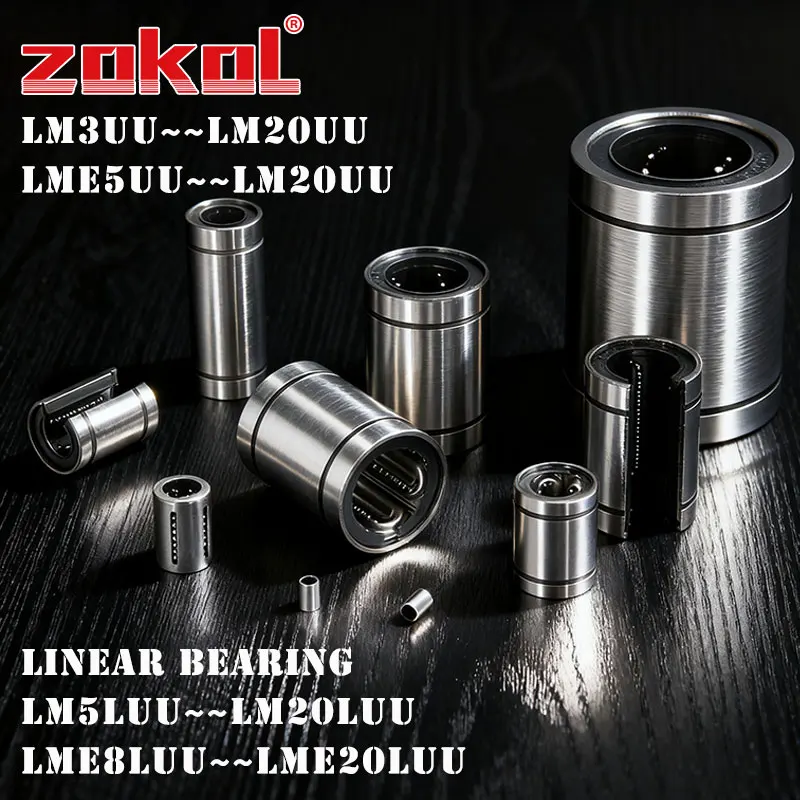 

ZOKOL Linear ball bearing LM LME 3 4 5 6 8 10 12 16 LM20 L UU LME16 LME20 LME10 LM8SUU Extended electroplated bearings