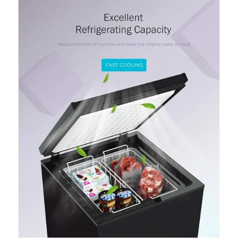 فريزر نورتهير 3.5 قدم مكعب، 2 سلال قابلة للإزالة، فريزر مدمج هادئ - 7 إعدادات لدرجة الحرارة - أسود