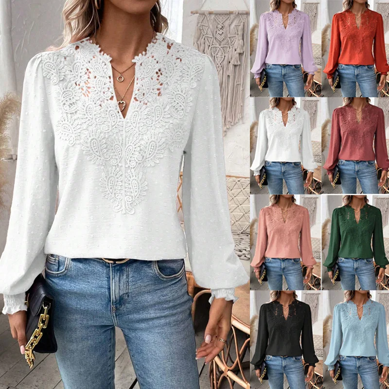 Blusa De oficina para mujer, jersey blanco, Tops básicos, Camisas De otoño