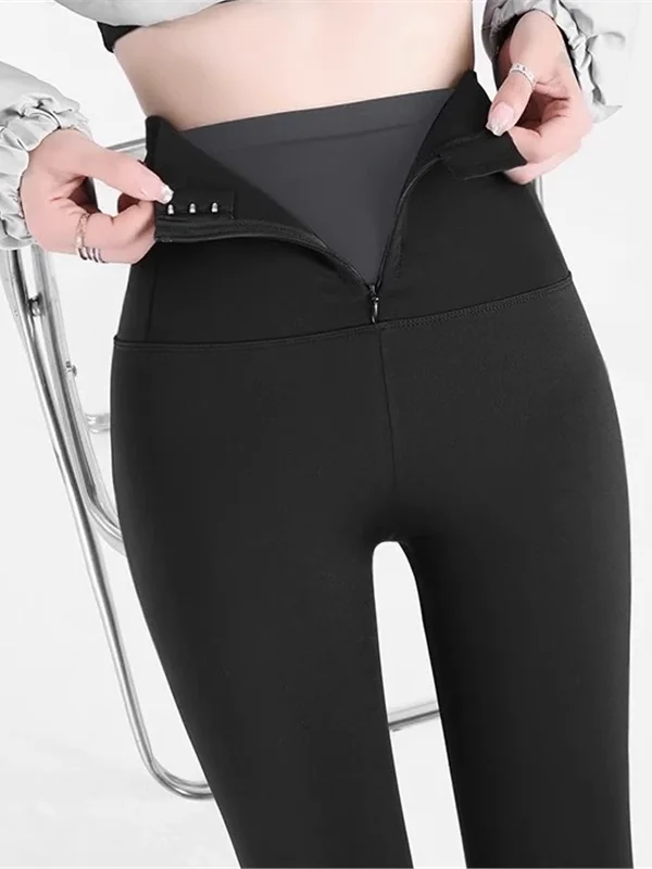 Fce Gefütterte Thi Yoga-Hose mit hoher Taille, schlankmachende Arkskin-Hose, warme Po-Lifting-Hose für Damen, Freizeitkleidung