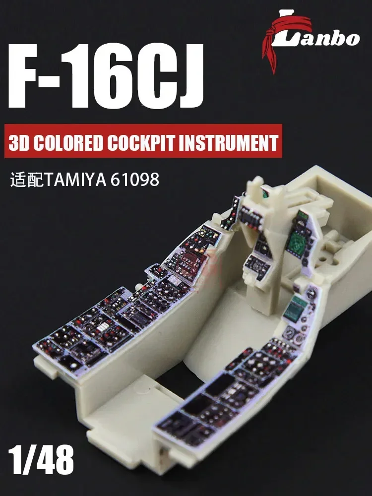 Lambo 3D Color Cockpit Instrument 48115 F-16CJ fighter jet modified to adapt to Tamiya 61098 1/48 scale