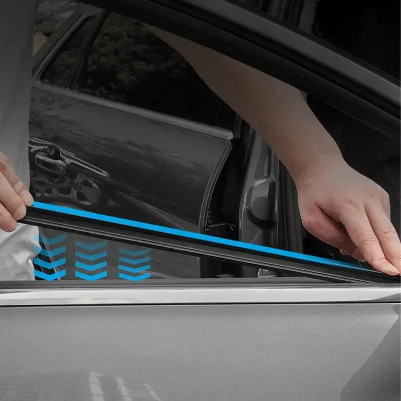 Car Side Window Wiper Strip Weather-Resistant Rubber Side Window Wiper Strip Tightly Fit Wiper Squeegee Multifunctional Window