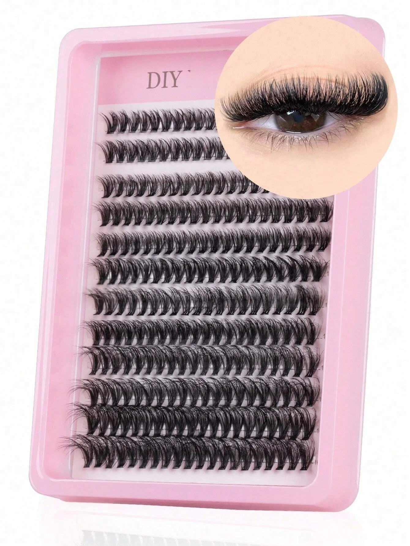 Cluster Lashes, 240pcs 40D 9-16mm Mixed Lengths, Ultra-Natural Look Thin Ultra-Soft Ultra-Light, Reusable for Beginners