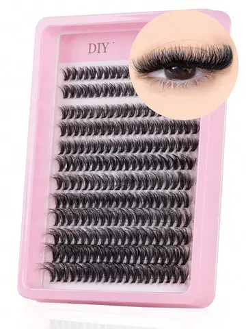 Cluster Lashes, 240pcs 40D 9-16mm Mixed Lengths, Ultra-Natural Look Thin Ultra-Soft Ultra-Light, Reusable for Beginners