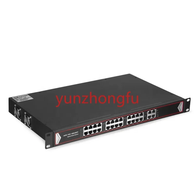 Poe Switch 100M 24 Port POE Network  With 4  1000M Industrial Mini    For IP Camera