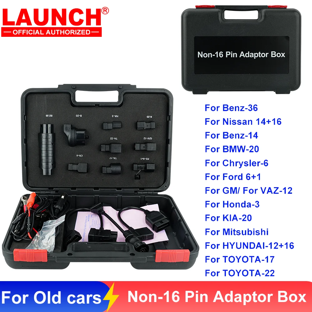 LAUNCH X431 Non-16 Pin Adaptor Box OBD1 connector support for CRP919E/ BT/ PRO ELITE / PRO V5.0/ PAD V ELITE/ PRO3S+ ELITE, ect