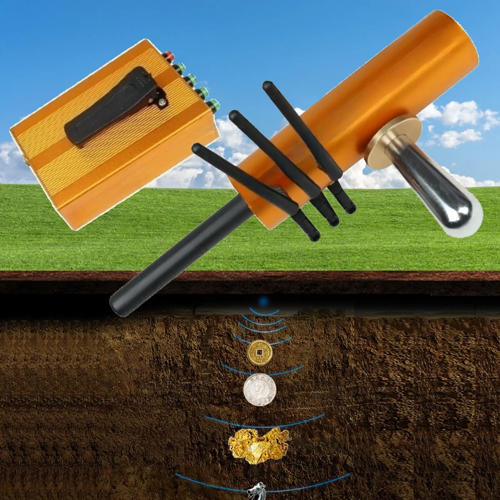 Underground Metal Detector Accessories Portable Treasure for Underground Gold Digger Tracker Coin