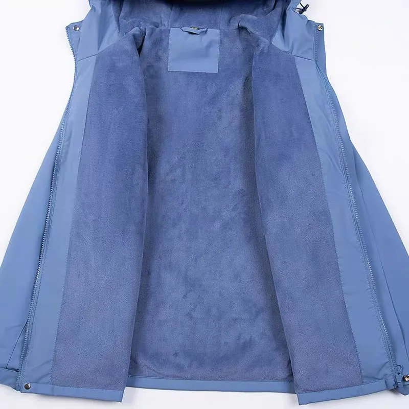 بدلة صيد سميكة من الصوف من قطعة واحدة بسحاب YKK سترة تسلق الجبال للنشاط الجماعي مقاومة للرياح وشعار مخصص دافئ