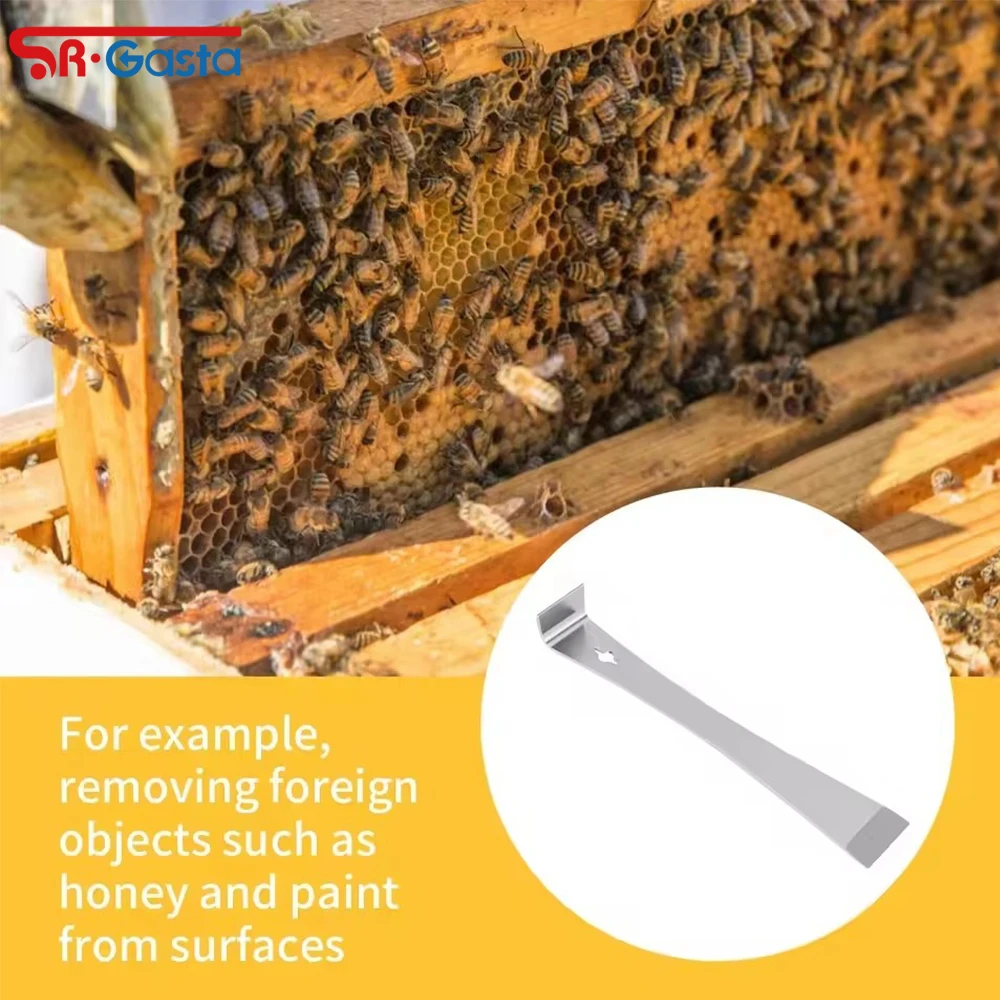 1Pc Stainless Bee Hive Scraper Flat Knife Multifunctional Crowbar With Hanging Hole Beekeeper Tool Scraping Knife
