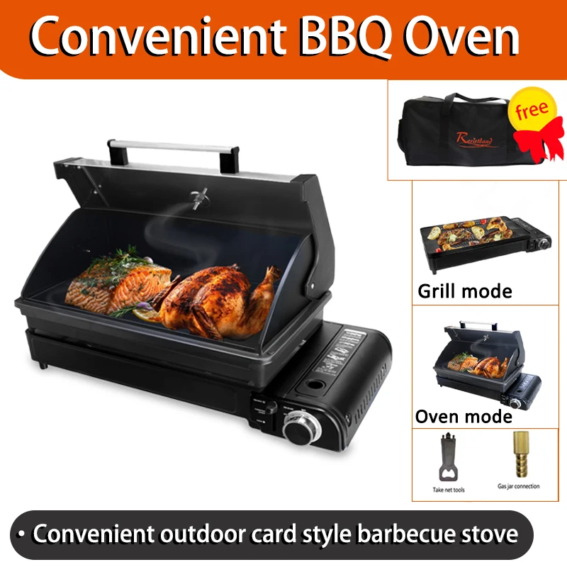 Barbecue multi-gaz pliable en acier inoxydable pour extérieur, outils de cuisson pour pique-nique et fête