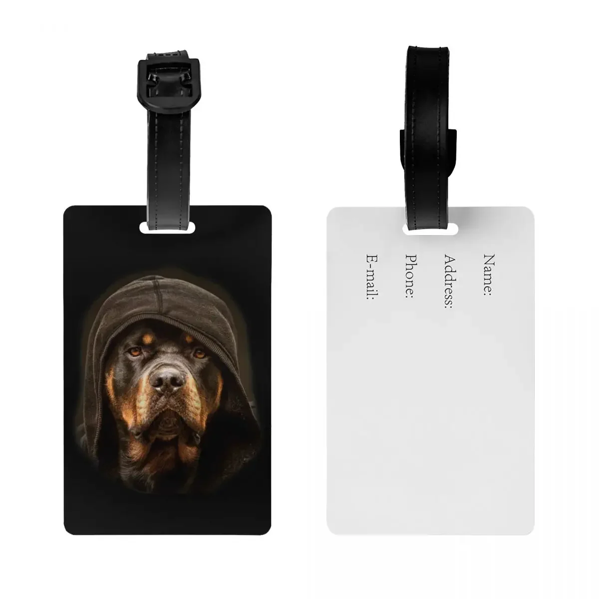 Rottweiler Luggage Tag Family Guard Rott Rottie Dog Travel Bag Suitcase Privacy Cover ID Label