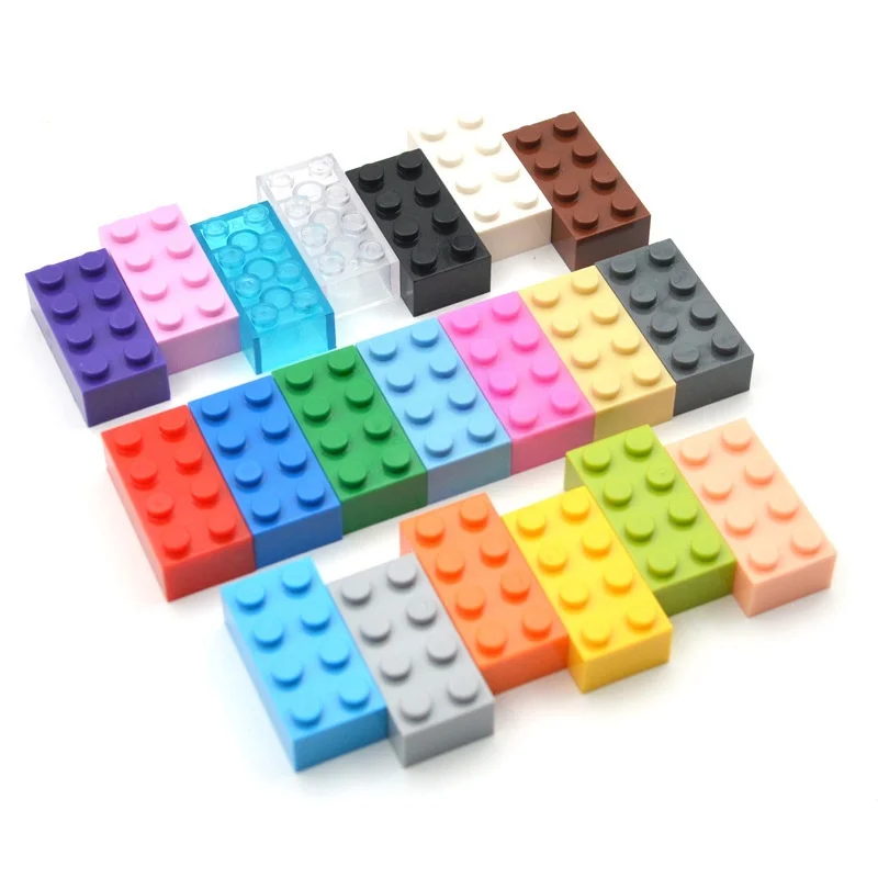 40 pièces bricolage blocs de construction figurines épaisses briques 2x4 points éducatif taille créative Compatible avec 3001 jouets en plastique pour les enfants