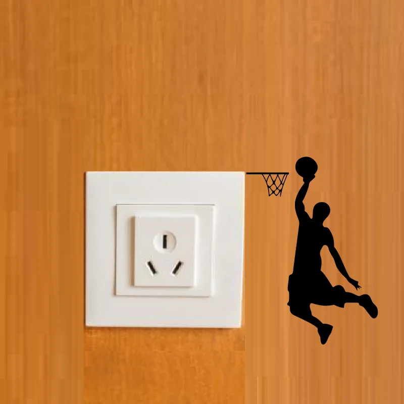 Cartoon Basketball Player Dunk wall Sticker for home decorative Vinyl Living Room wall decor decals Switch Stickers #89