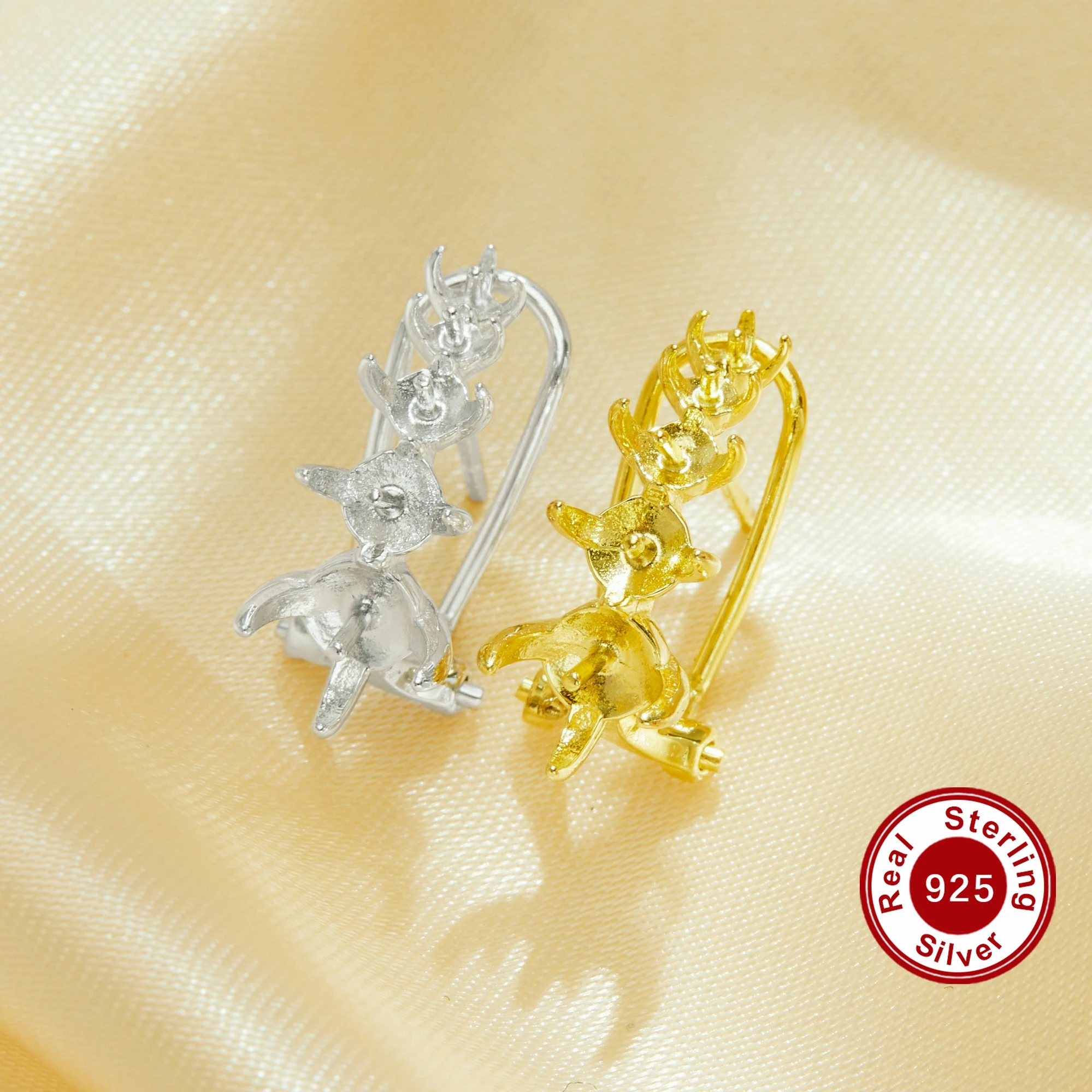 

Круглая булавка из пяти камней, однотонные серьги-кольца из стерлингового серебра 925 пробы для 2,5 мм, 3 мм, 3,5 мм, 4 мм, 5 мм, полупросверленные жемчужные бусины 1706221