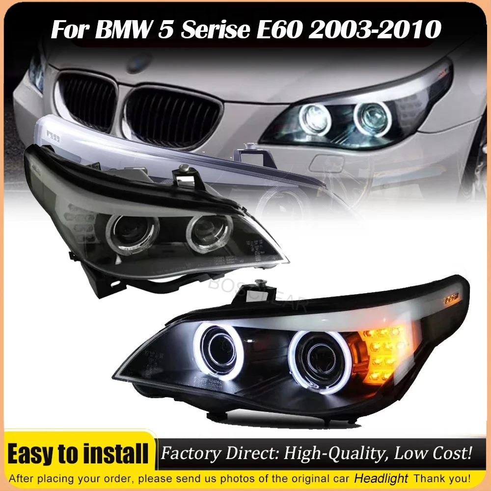 

Auto Lighting System Front Headlamp Xenon Lens Hid H7 Headlight for BMW E60 5 Series 523i 525i 530i 2003-2010 Automotive Parts