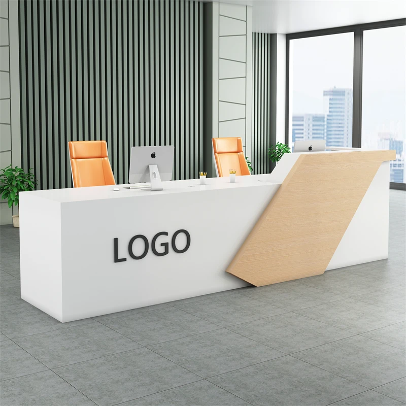 QTZ35 Luxury White Office Reception Desk Modern Hotel Salon Furniture Wood Reception Desk White Reception Desk