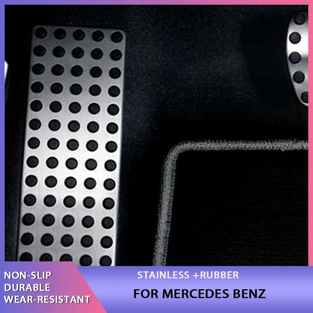 Car Styling Non Slip Foot Rest Plate No Drill Footrest Pedal Cover for Mercedes /Benz B C E S Cls Slk Cla Gla Glk Ml Gl Series