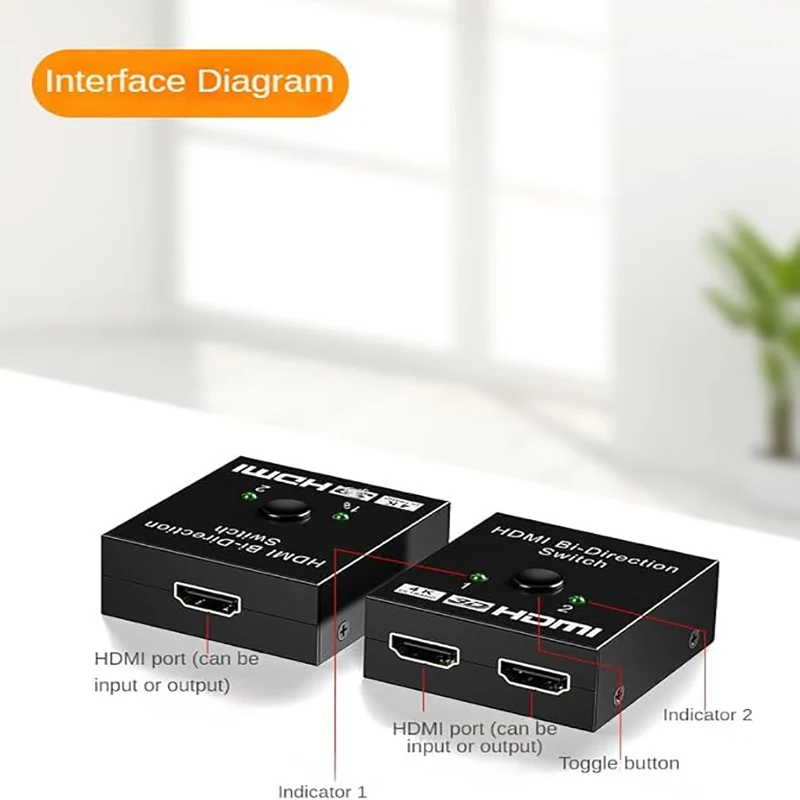 HDMI-compatible Switch Bi-Direction 2.0 Splitter 1x2/2x1 Adapter 2 in 1 out Converter for PS4 Pro/4/3 TV Box 4K Switcher image 5