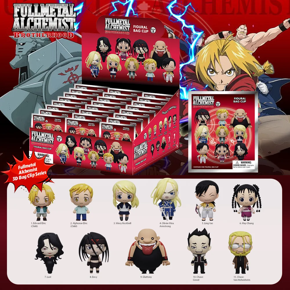 Image of 1 Stück Fullmetal Alchemist Offiziell Lizenzierte Überraschungstüte Mystery Bulk Bag Clip Schlüsselanhänger Zufälliger Einzelstück Desktop-Heimdekoration Schlüsselring