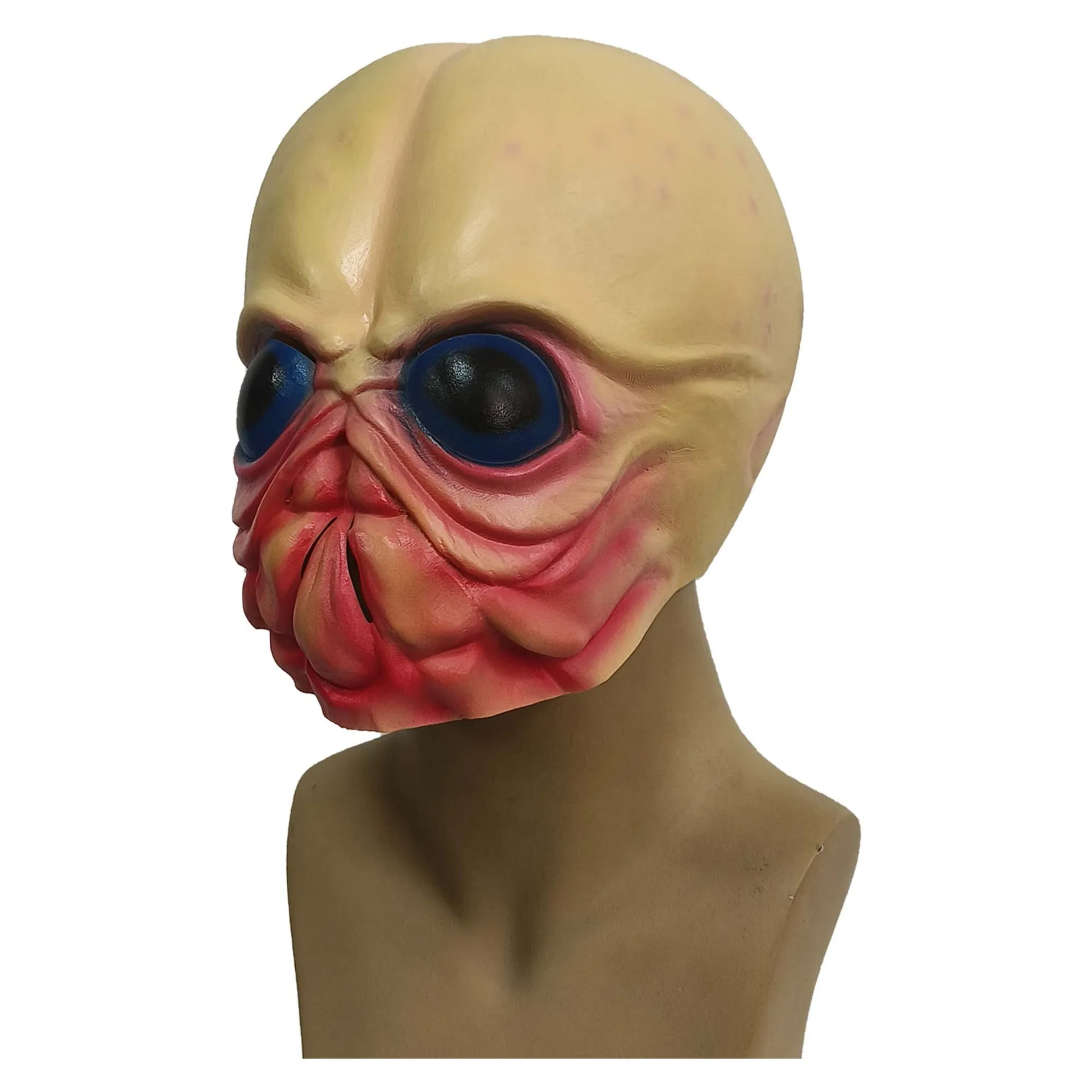 Blue-eyed Alien Creature Mask Head Cover Halloween Masquerade Party Cosplay Costume Props Accessories