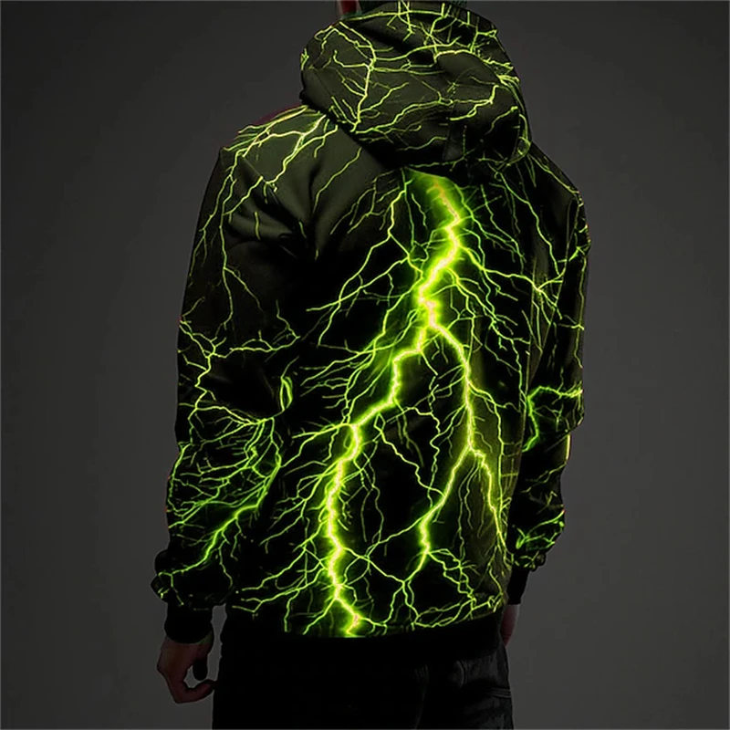 سويت شيرت رجالي عتيق ثلاثي الأبعاد مطبوع عليه رسومات البرق سترات غير رسمية لربيع الخريف ملابس نسائية بلوفرات هاراجوكو كبيرة الحجم