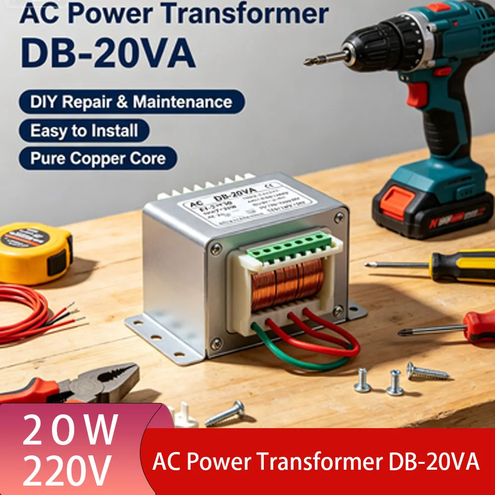 1pcs AC Power Transformer DB-20VA 20W 220V to 36V/48V /110V/220V/6V/9V/12V/15V/18V/24VUltra Strong Insulation Pure Copper Transf