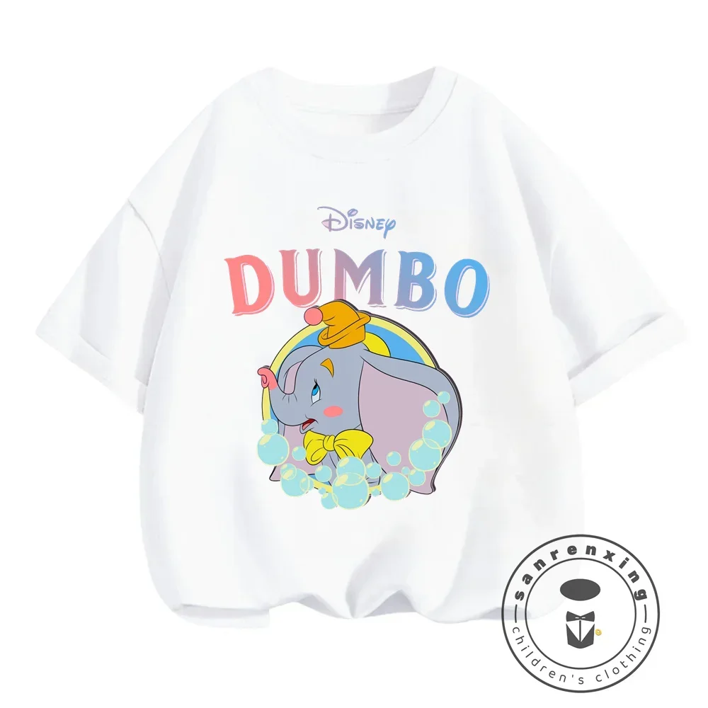 Summer\'s New Hit - Disney Dumbo Cartoon Prints on Affordable, Elastic O-neck T-shirts for Boys and Girls Cute Anime Apparel