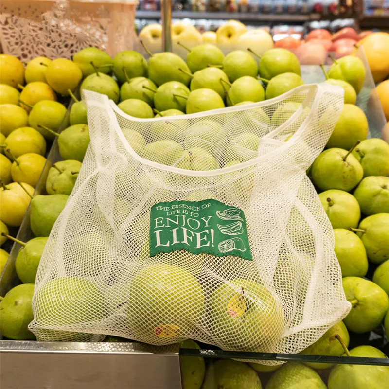 

Polyester Reusable Fruit Shopping String Grocery Shopper Tote Mesh Bag Mesh Net