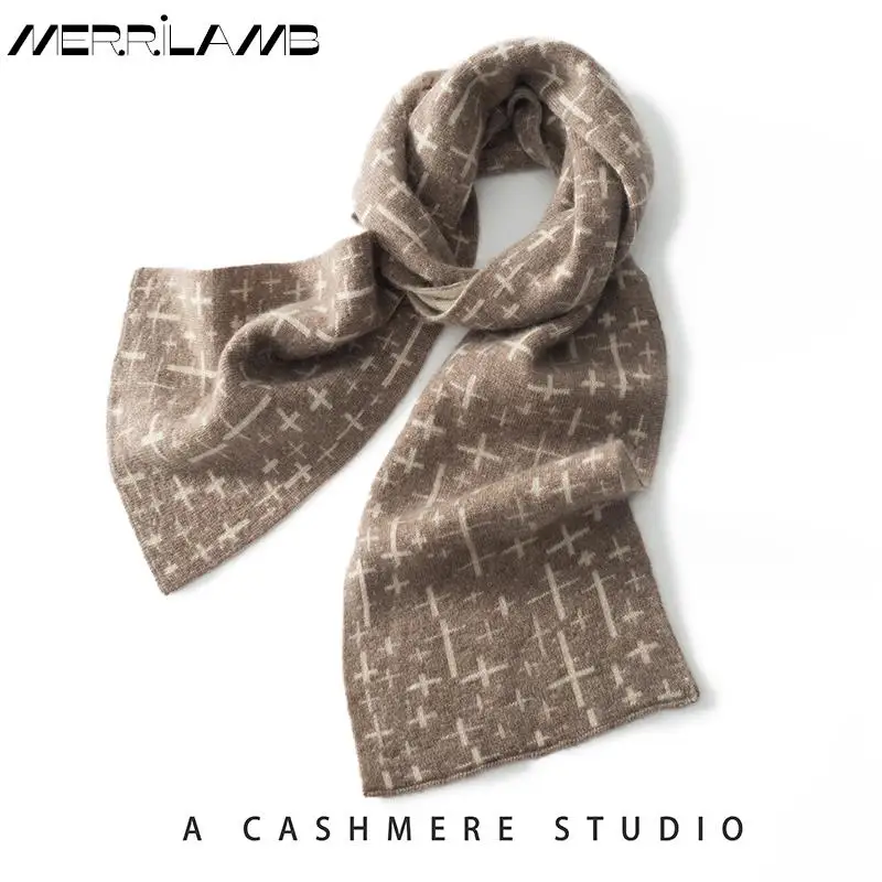 Autumn Winter High Quality 100 Cashmere Scarfs Knitted Jacquard Soft Kepp Warm Scarves Fashion Men Women Neck Scarf Gift