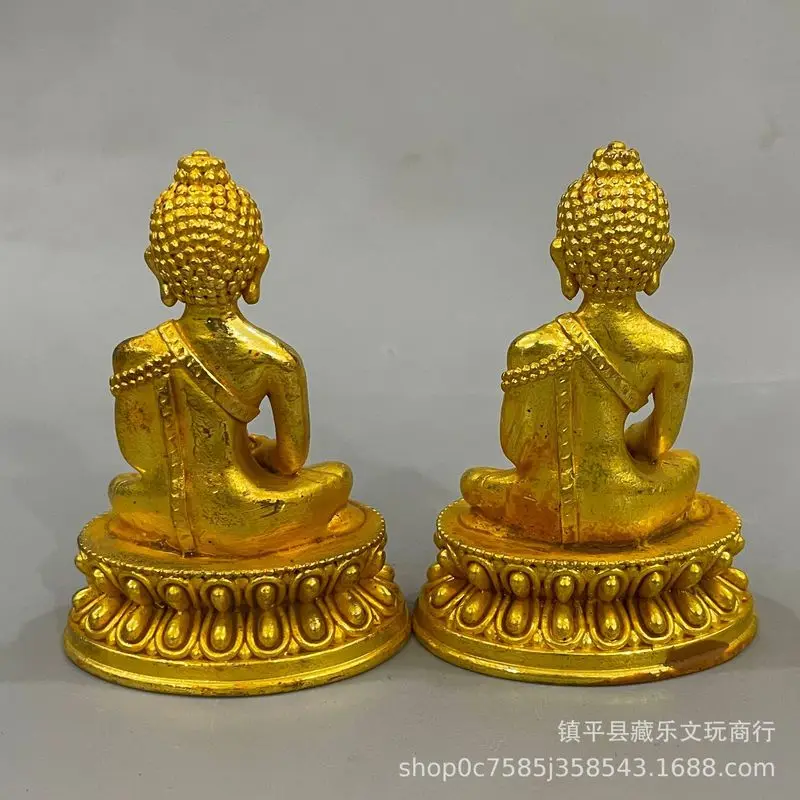Antique gilded Buddha statue of the Mahavairocana Buddha, Shakyamuni Buddha, suitable for home and desk, portable for personal p