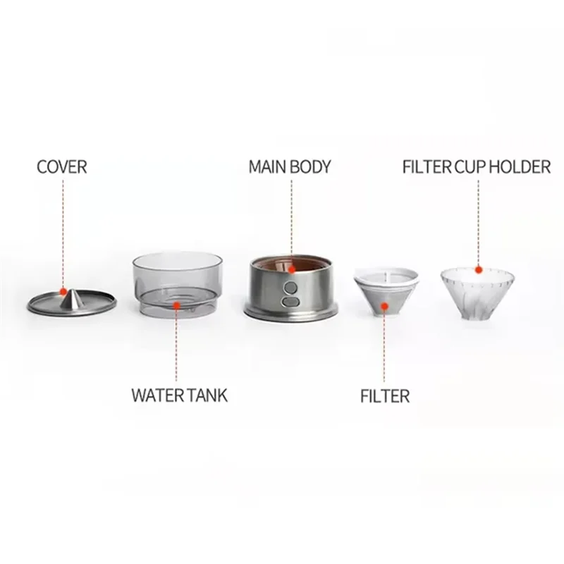 

Hot Selling-Portable USB Charging Mini Automatic Coffee Machine Compact Travel Coffee Maker Outdoor Travel Coffee Maker,Portable