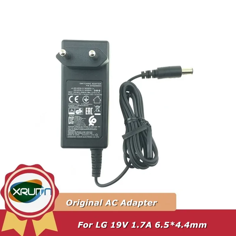 Adaptador de CA 19V 1.7A 1.3A ADS-45FSG-19 ADS-40SG-19-3 para monitor LG EAY62549201 22MP58VQ-P 22MP48HQ-P 24M38H-B LCAP21 22MP58VQ