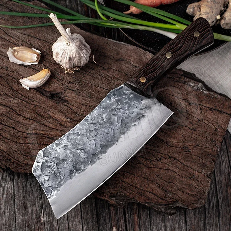 Wood Handle Kitchen Chef Knife Stainless Steel Razor Sharp Slicing Knife Hand-made High Carbon Chopping Cleaver Chef Knives