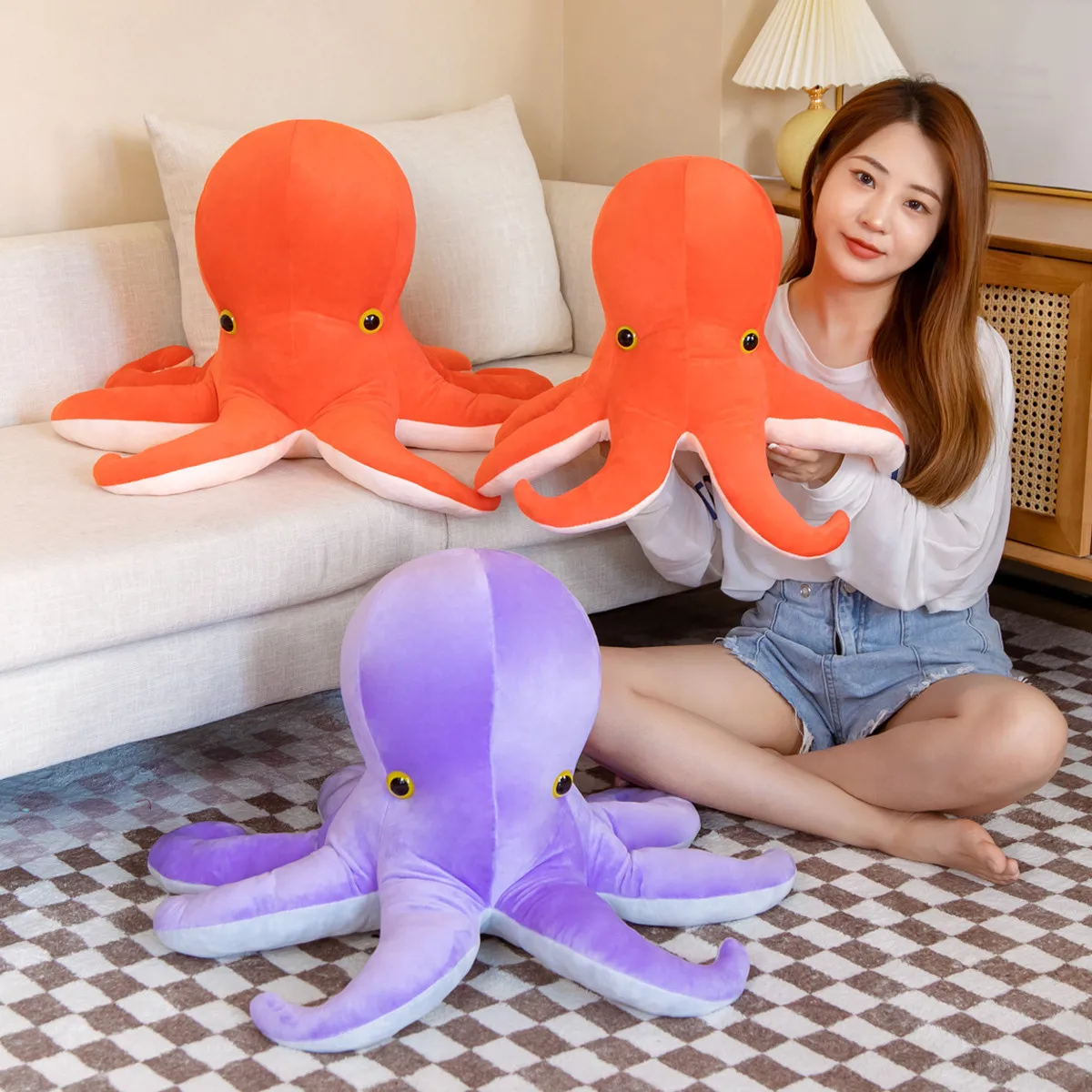 30/40cm Kawaii Octopus Plush Pillow Cartoon Marine Mollusks Stuffed Toy Soft Simulation Sofa Cushion Nice Gift 2 Colors