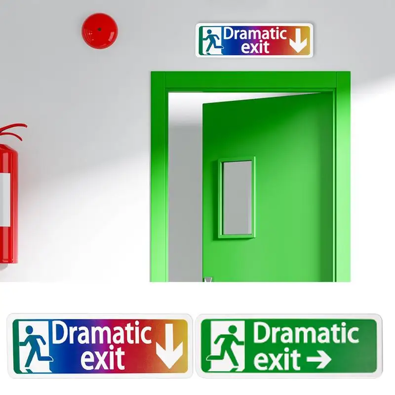 Creative Dramatic Exit Sign Door Topper Colorful Soliciting Sign Wall Decoration Room Decoration Wall Sign For Home Living Room