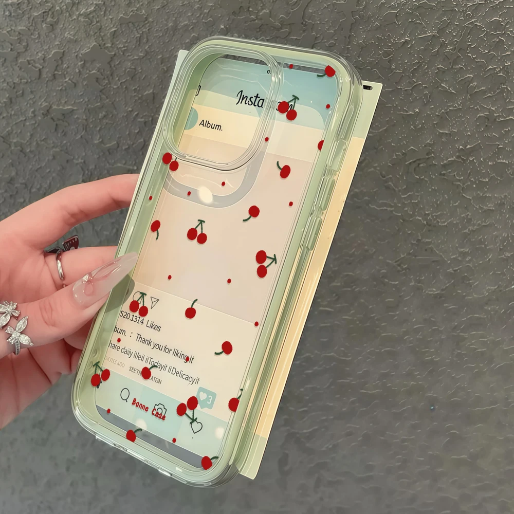 Chic Coquette Cherry Handyhülle für iPhone 16 14 15 Plus 13 14 15 17 16 12 11 ProMax 16 15 14 Pro 17Air Transparente Weiche Hülle – Detail 4