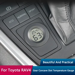 QHCP Car Gear Panel Thermometer Hygrometer Quartz Clock Fit For Toyota RAV4 20-24 Gasoline Version Low Configuration Accessories