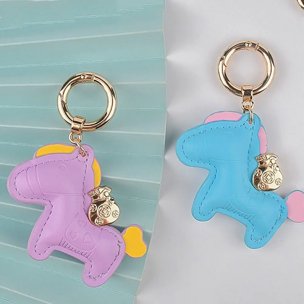 حمل على جيب المال بو الحصان المفاتيح بو الجلود الحيوان بولي Leather شماعات جلدية سيارة كيرينغ حقيبة الموضة قلادة اكسسوارات السيارات