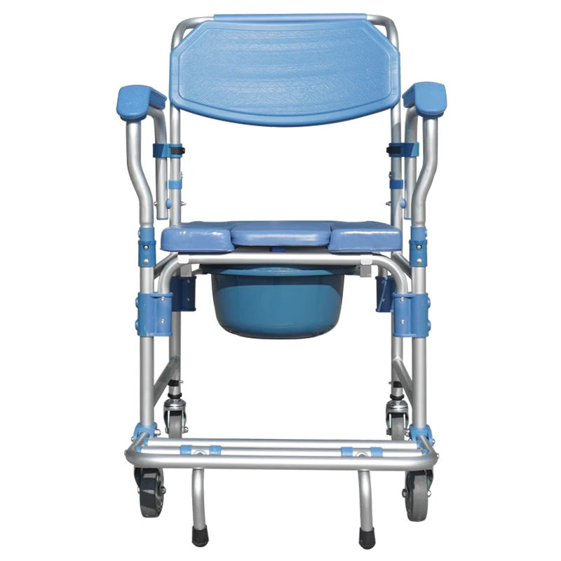 Multi Purpose Wheel Commode Transport Shower Chair for Patient