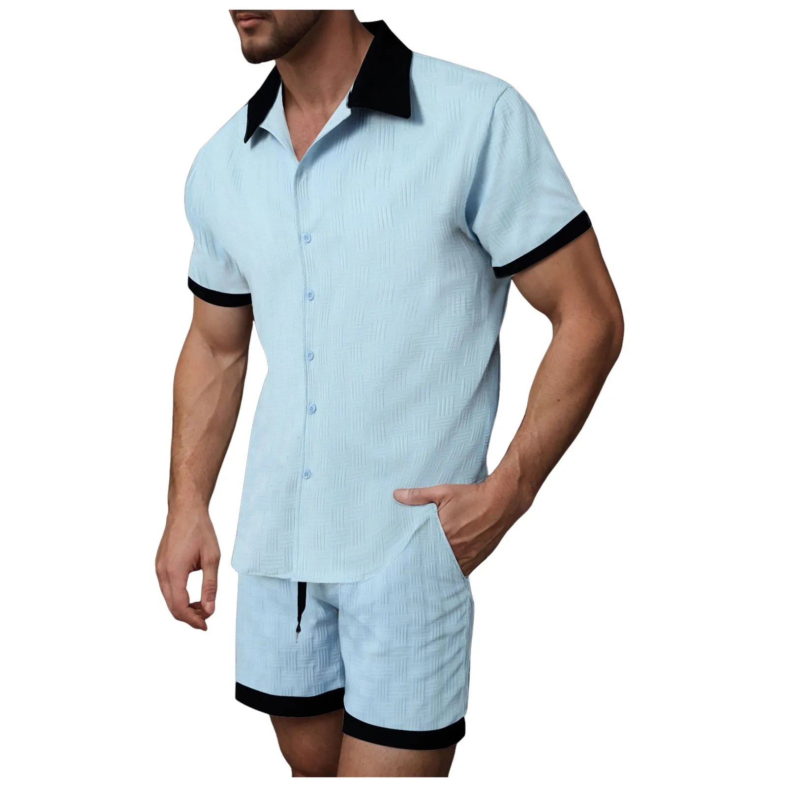 

Shawl Lapel Tuxedo Jacket Mens Shirts Sets Button Down Shirt Shorts 2 Piece Outfits Pants Saturday Night Suit for Men