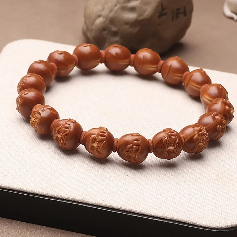 Hand-Carved Iron-Core Eighteen Arhats Pendant, Single-Loop, Fashionable