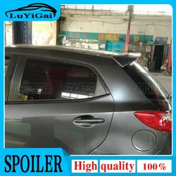 Use For Mazda 2 Spoiler Sport ABS Plastic Carbon Fiber Look Rear Trunk Wing Car Body Kit Accessories