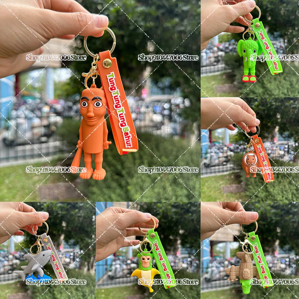 Italian Brainrot Action Figure Doll Keychains Funny Abstract Animals Toy Keyrings for Kids Backpack Pendants Bags Accessories