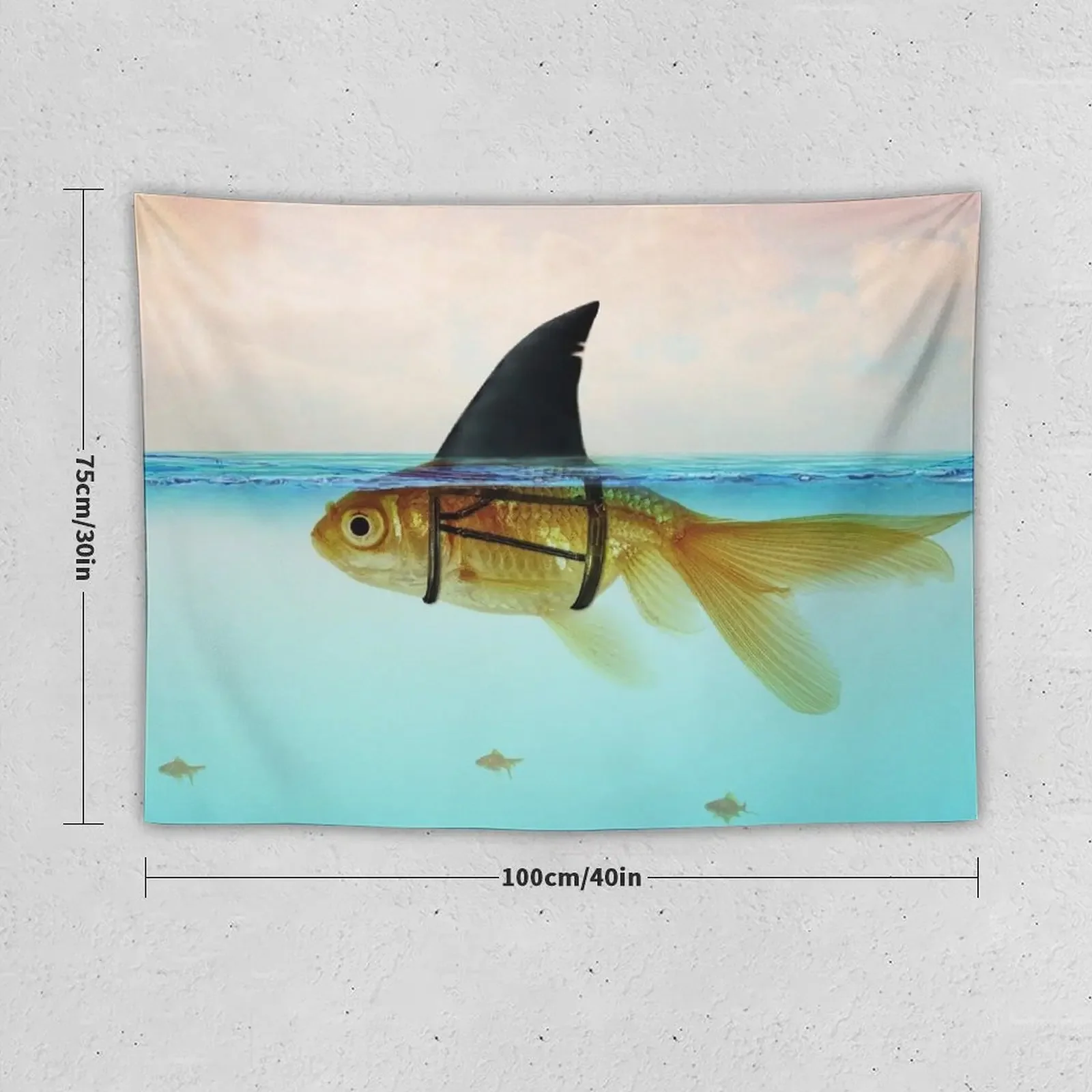 Goldfish with a Shark Fin Tapestry Funny Decoration Pictures Room Wall Tapestry