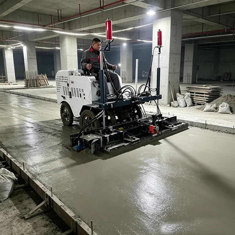 Large Coverage Ride On Concrete Laser Screed Machine Industrial Concrete Flatwork Screeding Tool